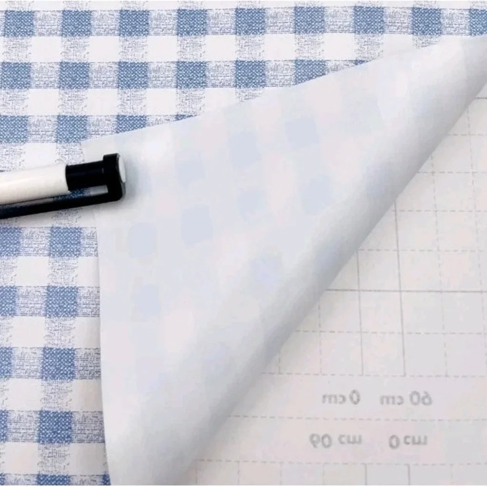 Blue-White Gingham Countertop Door Sticker Shelf Liner 17.7inch by 9.8 Feet